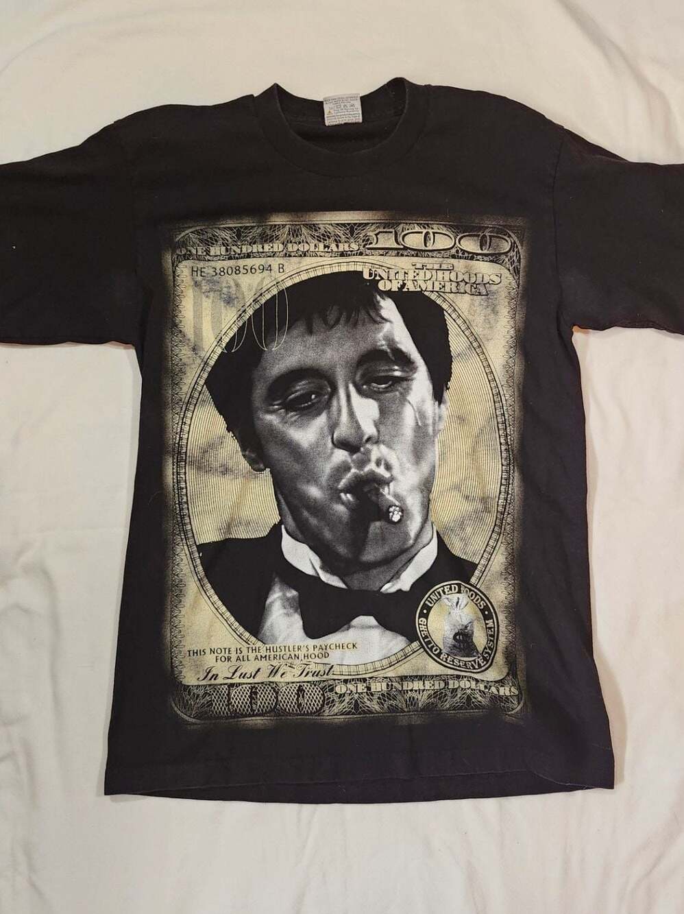 Vintage West Coast Street Gear Scarface Tony Montana Money Graphic T-Shirt
